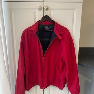 VINTAGE Ralph Lauren Red Bomber Jacket Men’s L flannel lined